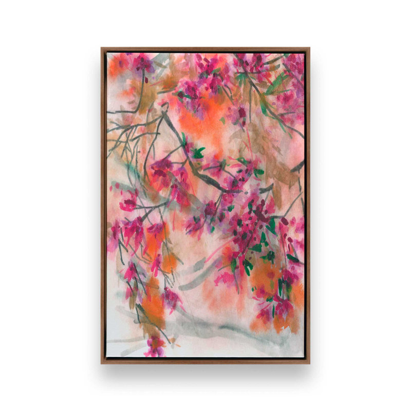 «Plum Drunk II» par Melissa Wang, reproduction d'art sur toile, Brun, «Floater», reproduction encadrée sans passe-par