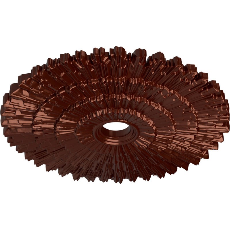 Médaillon de plafond Endurathane Eryn, 24 3/4 po de diamètre extérieur x 3 1/4 po de diamètre intérieur x 1 7/8 po (convient aux auvents jusqu'à 4 po), fini cuivre antique peint à la main
