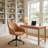 Modern Style Ergonomic Home Office Desk Chair With Curved Backrest And Soft Padded Armrests For Study Workstation Dorm Apartment
