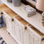 Banc de rangement blanc en bois manufacturé
