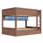 Full XL over Full XL Bunk Bed with Storage Cabinets, Drawers, LED Light, Solid Wood Frame for Kids,Brown-1521092384