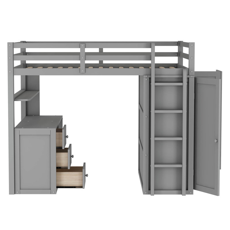 Lit mezzanine double Clapton Kids, Gris