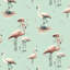 Flamingo - Caribbean Green Wallpaper