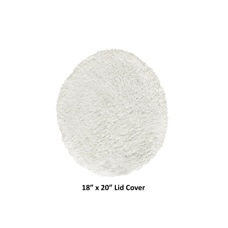 Couvercle de toilette allongé 100% coton Widman, très doux, absorbant et lavable à la machine pour salle de bain principale, pour invités et enfants, 18 po x 20 po, blanc / ivoire
