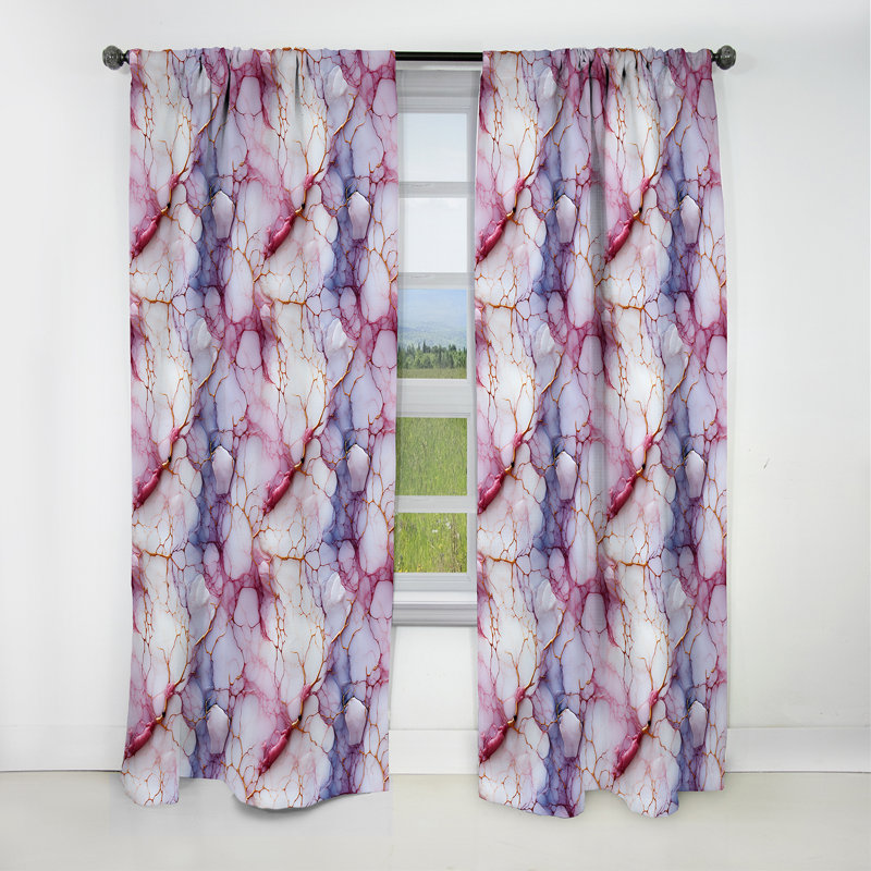 Gold Timeless Marble Classic Delights III - Abstract Marble Marble Blackout Curtain - 1 Panels, 52" W x 108" L
