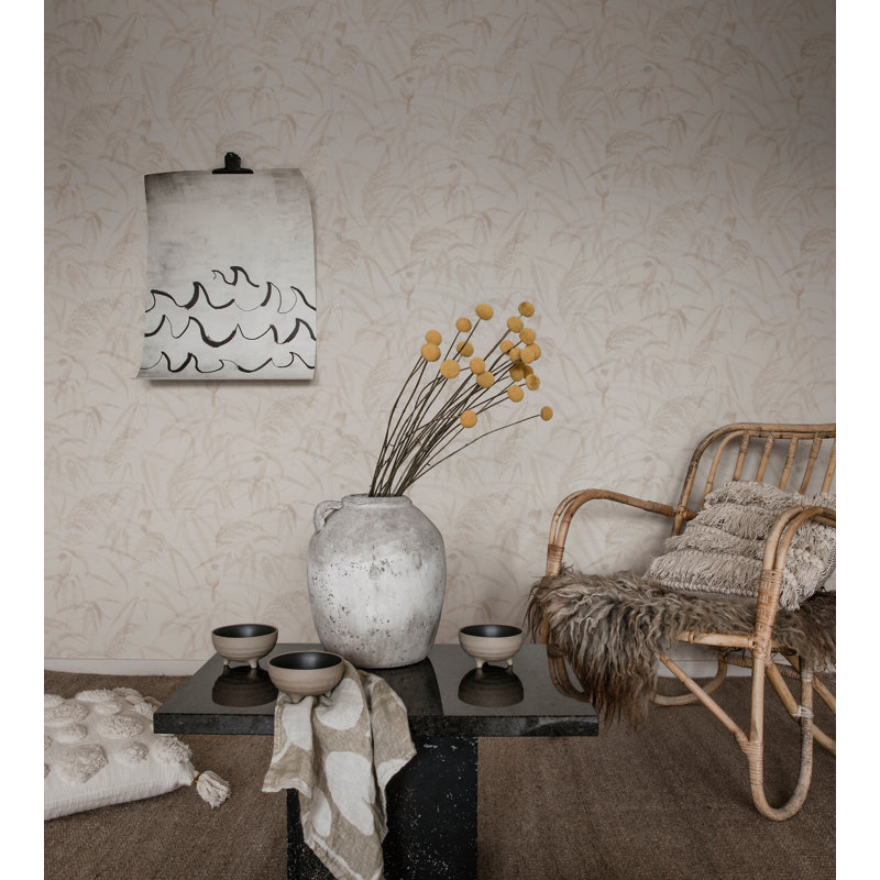 Jordnara Floral Wallpaper Roll by Sandberg, Beige