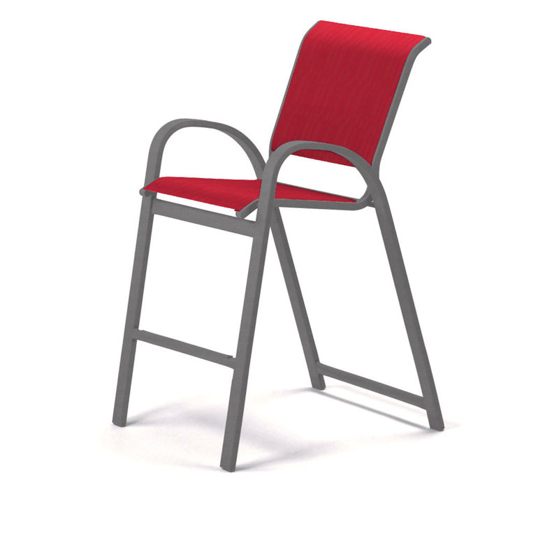 Tabouret de bar Holna, Rouge 1D Sunbrella®, Kona texturé