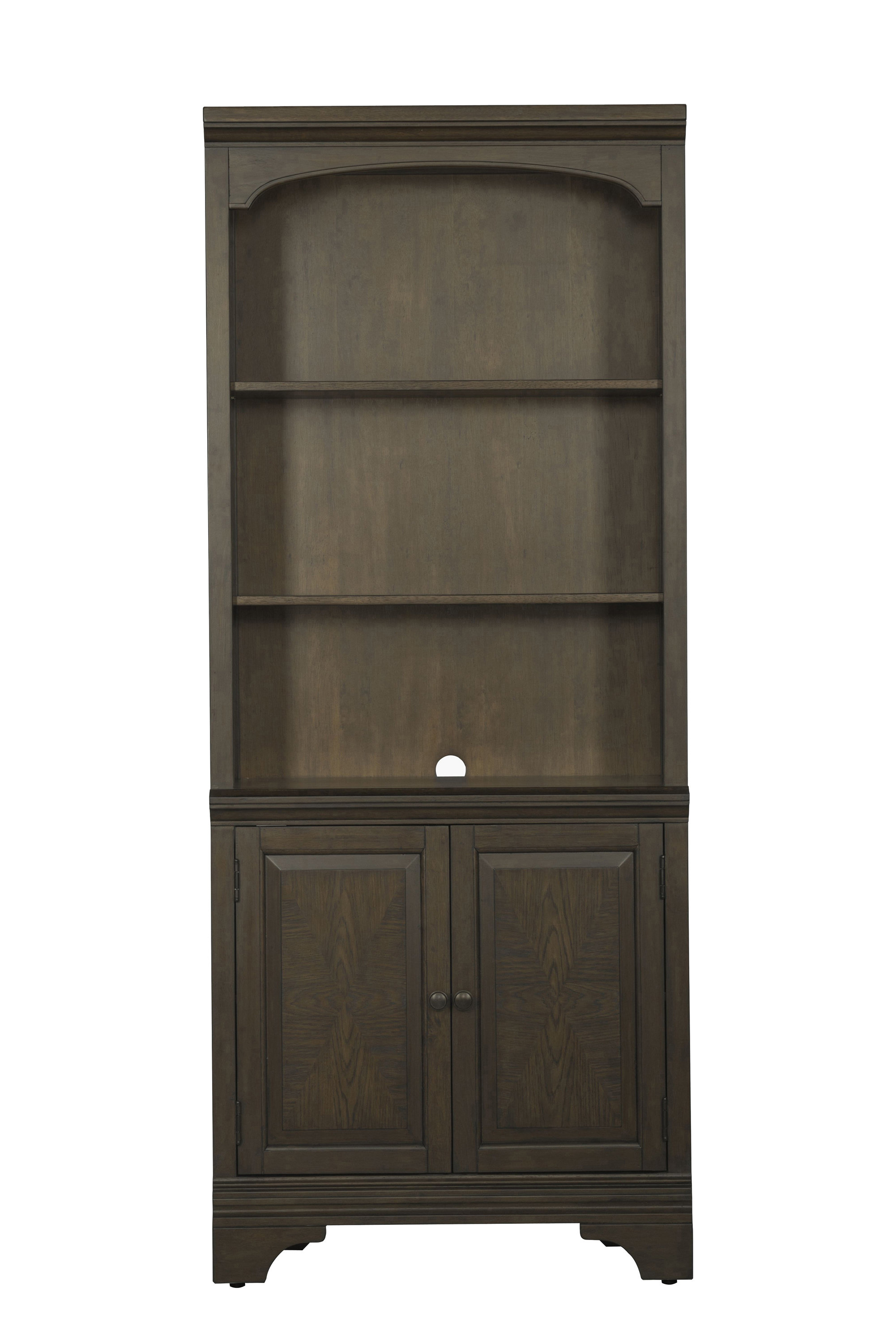 Canora Grey Favien 78 Inch Classic 3 Tier Rubberwood Bookcase, 2 Door