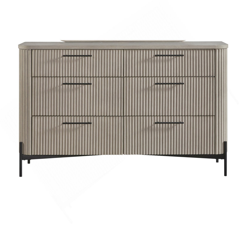 Commode 6 tiroirs - Taupe, Taupe