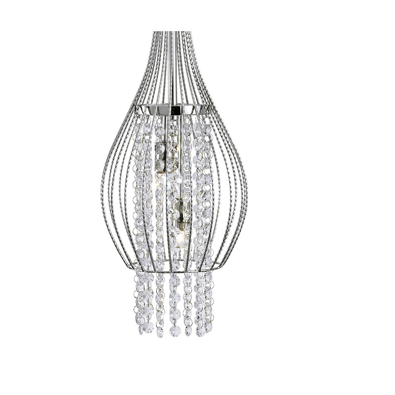 2 - Light Chrome Teardrop Pendant