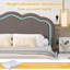 Lit simple tapissier avec 2 tables de chevet - lumières DEL et station de charge, ensemble de chambre à coucher moderne-1606185225