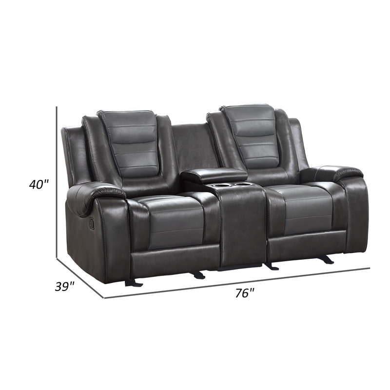Gurutz 76'' Upholstered Sofa, Gray Faux Leather