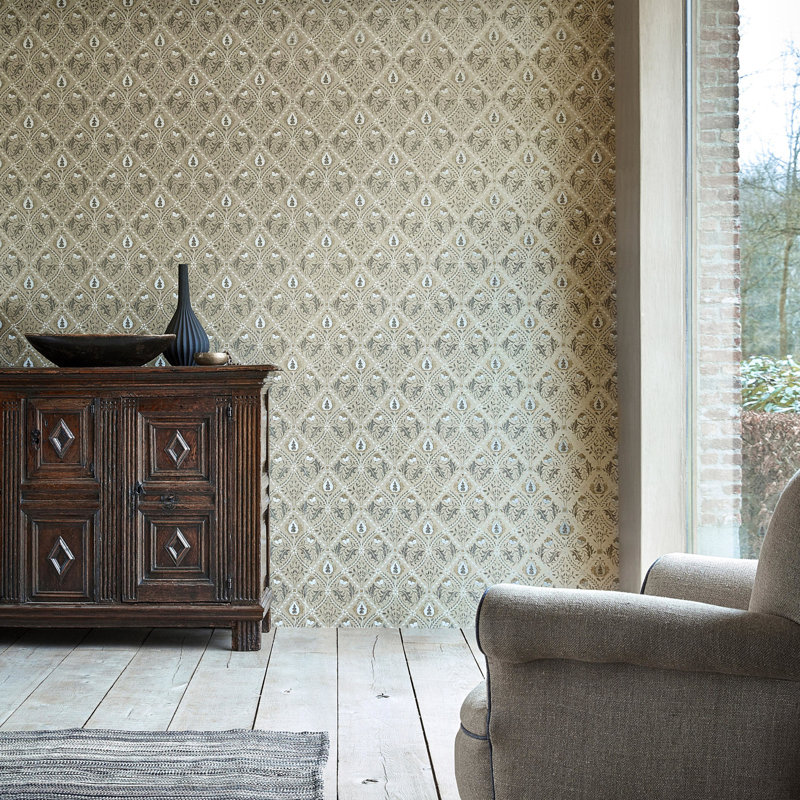 Pure Trellis 10.05m x 52cm Matte Wallpaper Roll, Metallic