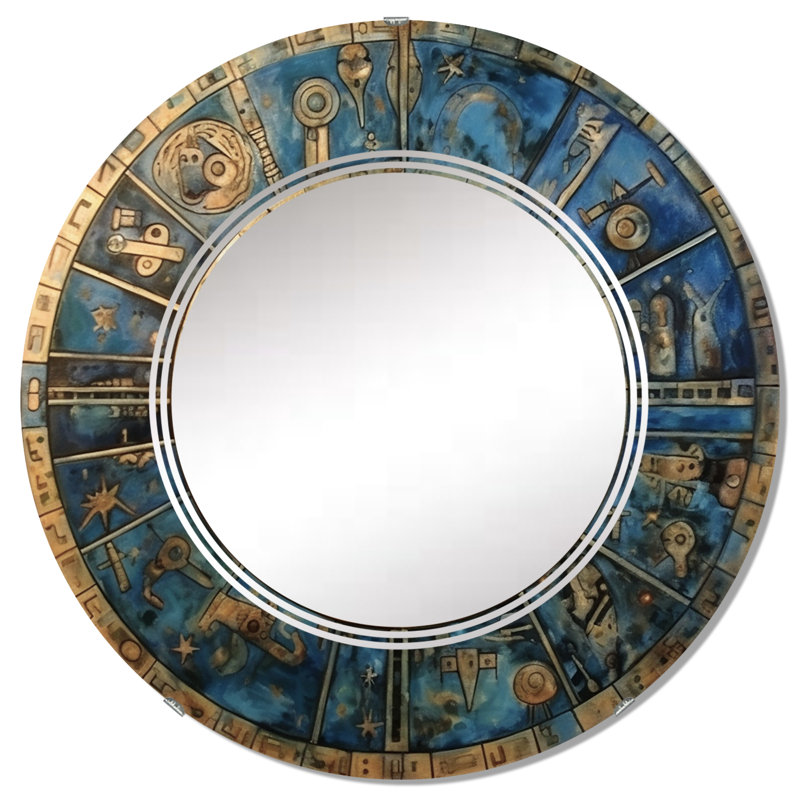 Apogeeville - Miroir mural rond moderne, 32 po x 32 po