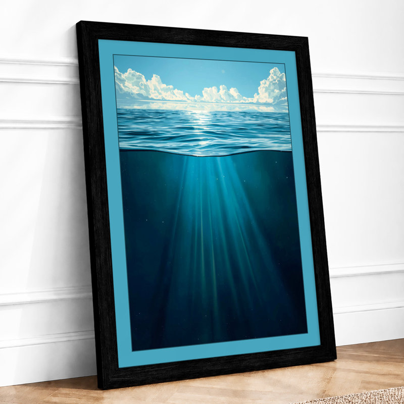 Light Meets Depth Coastal - Framed Print, A1 - 84.1 x 59.4 cm, Black