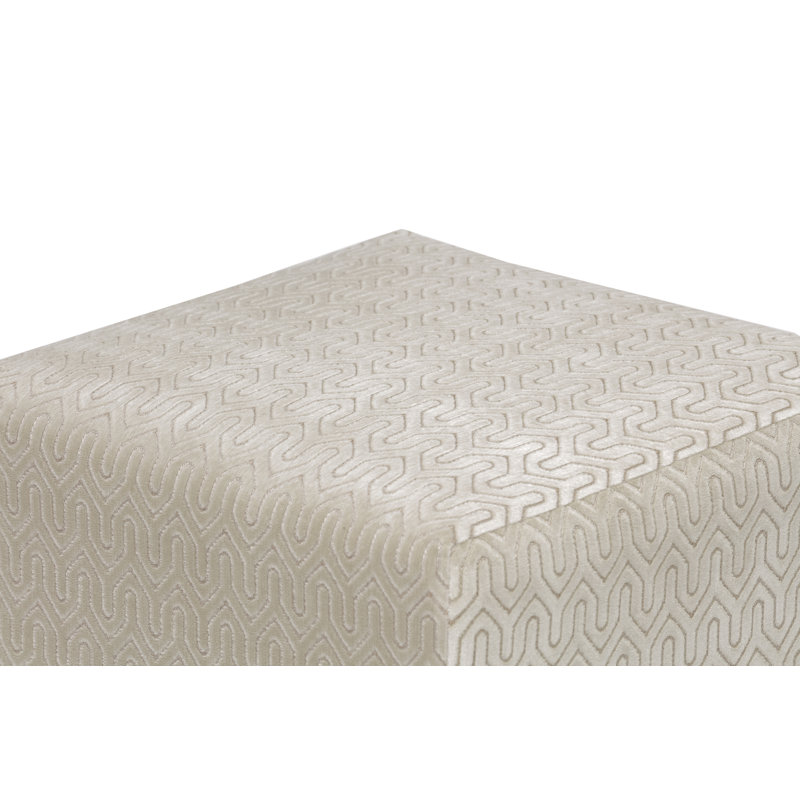 Dalery Upholstered Ottoman, Cream/Beige 100% Polyester