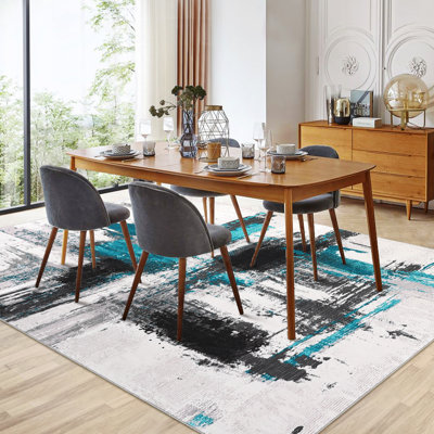 Modern Abstract Area Rugs Machine Washable Rug