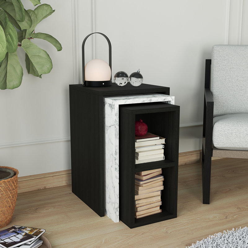 Fika 3-in-1 Nesting Coffee Table Set Modern Rectangular Coffee Tables & Side Tables for Living Room | Space-Saving Versatile Design