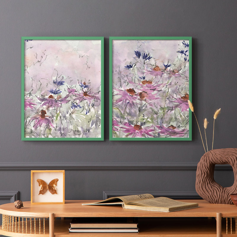 Impression florale I-Premium de Floral Entertainment - prête à être accrochée - aucun clou requis - aucun clou requis, Gris