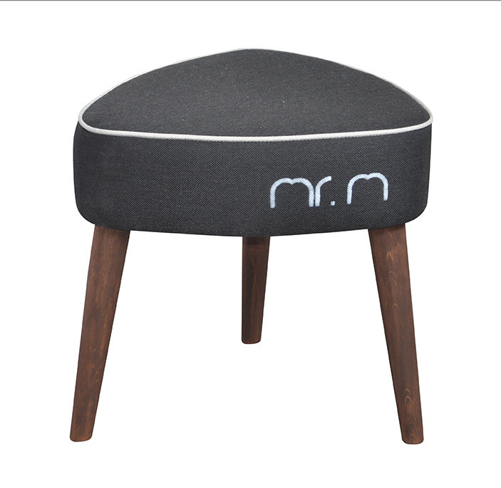 Solid + Manufactured Wood Accent Stool, Black