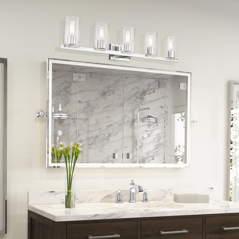 Éclairage de salle de bain à intensité variable 5 lumières Aruther, Chrome poli