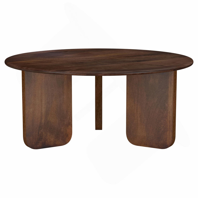 Table basse ronde brune