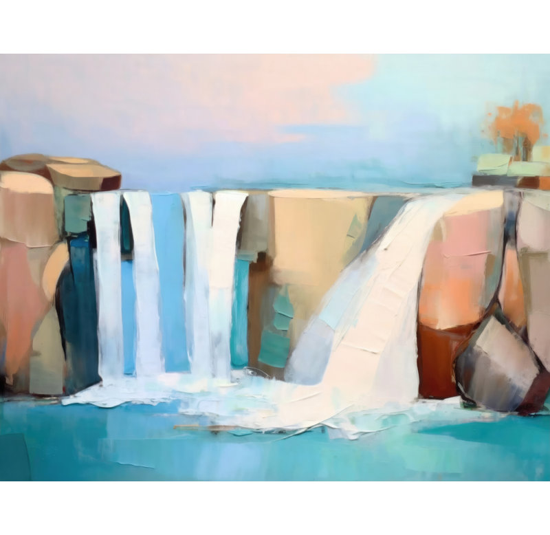 «Waterfalls 5» sur toile, H 20 po x l 24 po