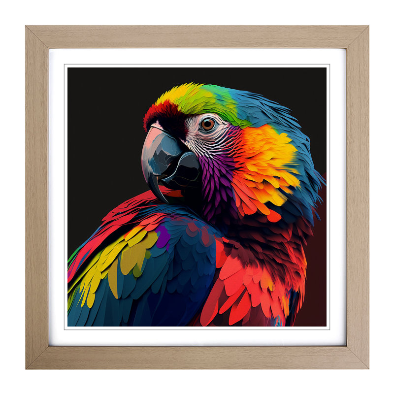Parrot Pop Art - Framed Print, Oak