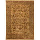 Wool Oriental Area Rug in Gold
