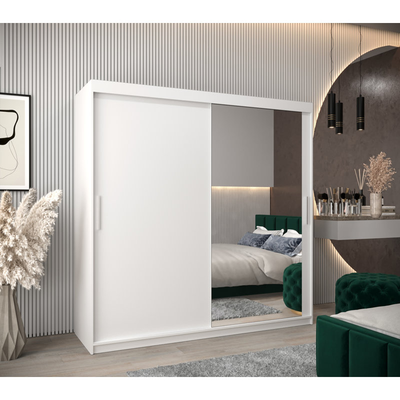 Asilah 2 Door Manufactured Wood Wardrobe, White Matt