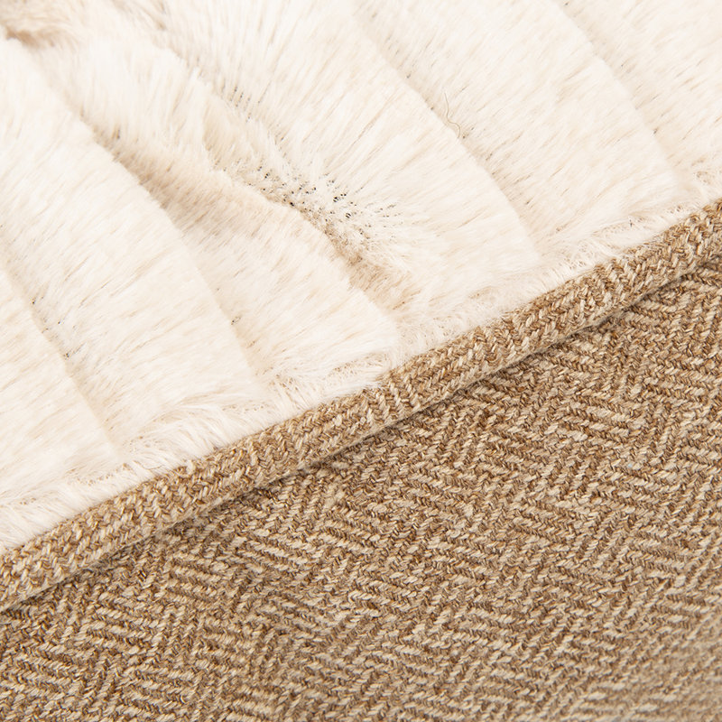 Ellen Polyester Pet Bed, Tan/Ivory