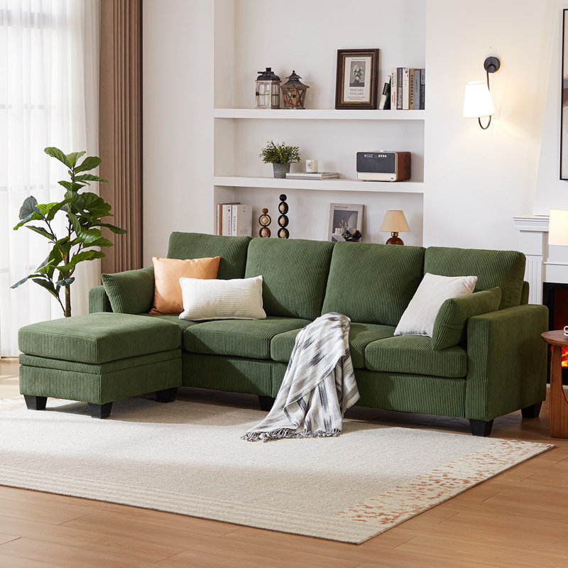 Canapé modulaire en Corduroy, Vert