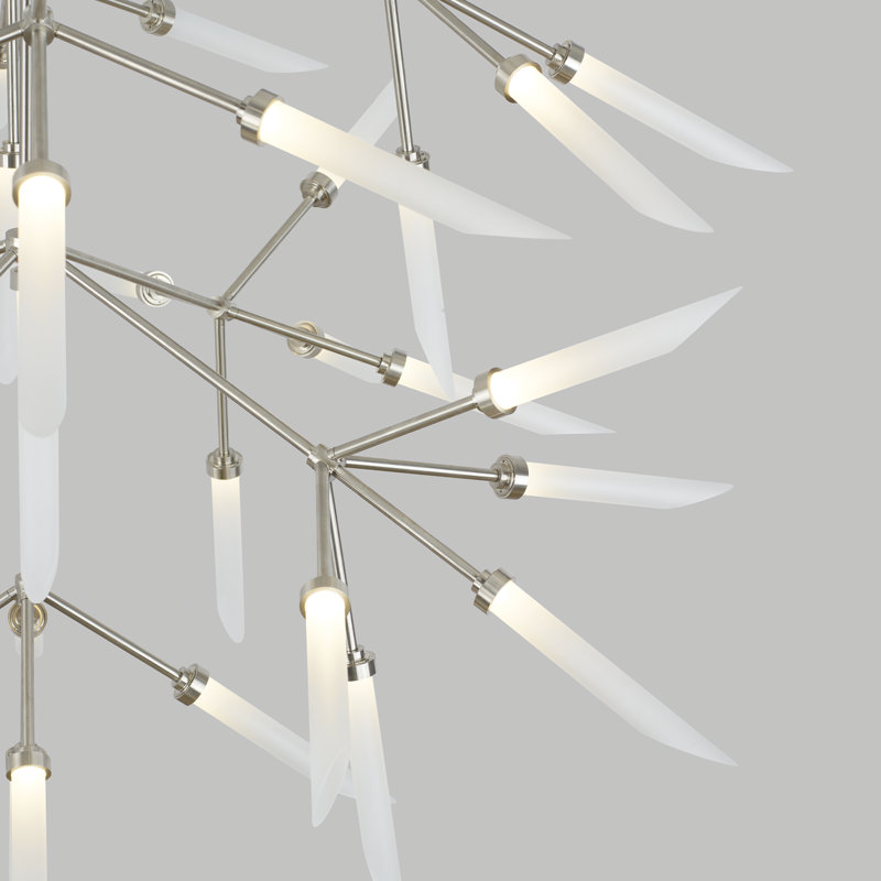 Spur LED Chandelier, Matte Black, 3, 43.2"H x 41.1"W x 41.1"D