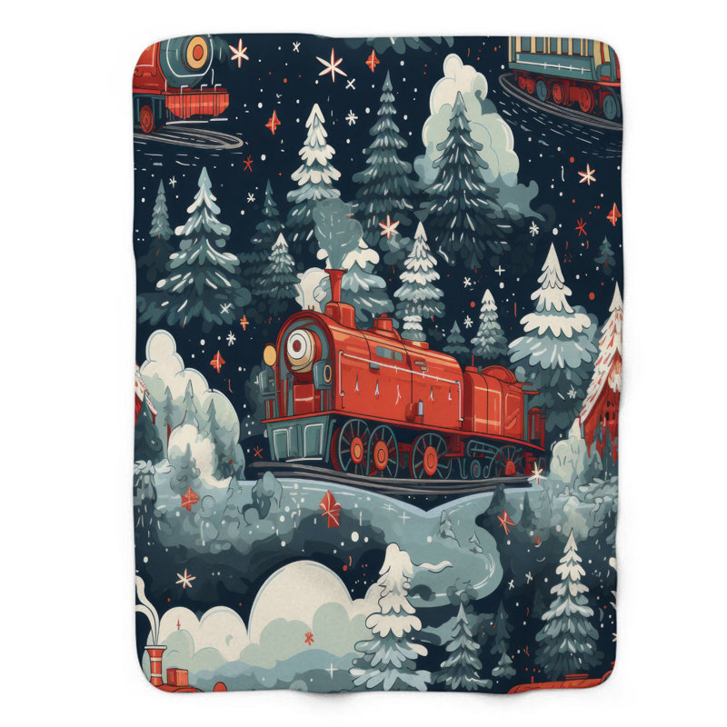Snowy Express - Couverture de qualité supérieure 1 pièce, Grand lit