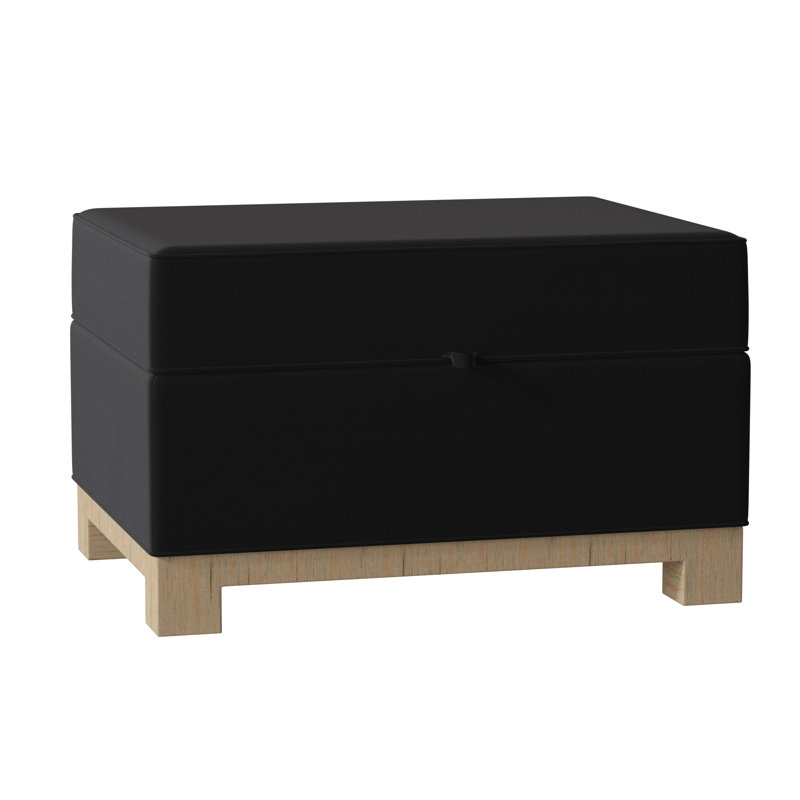 Repose-pieds rectangulaire avec rangement Brandes, Naturel, Noir d'Irlande