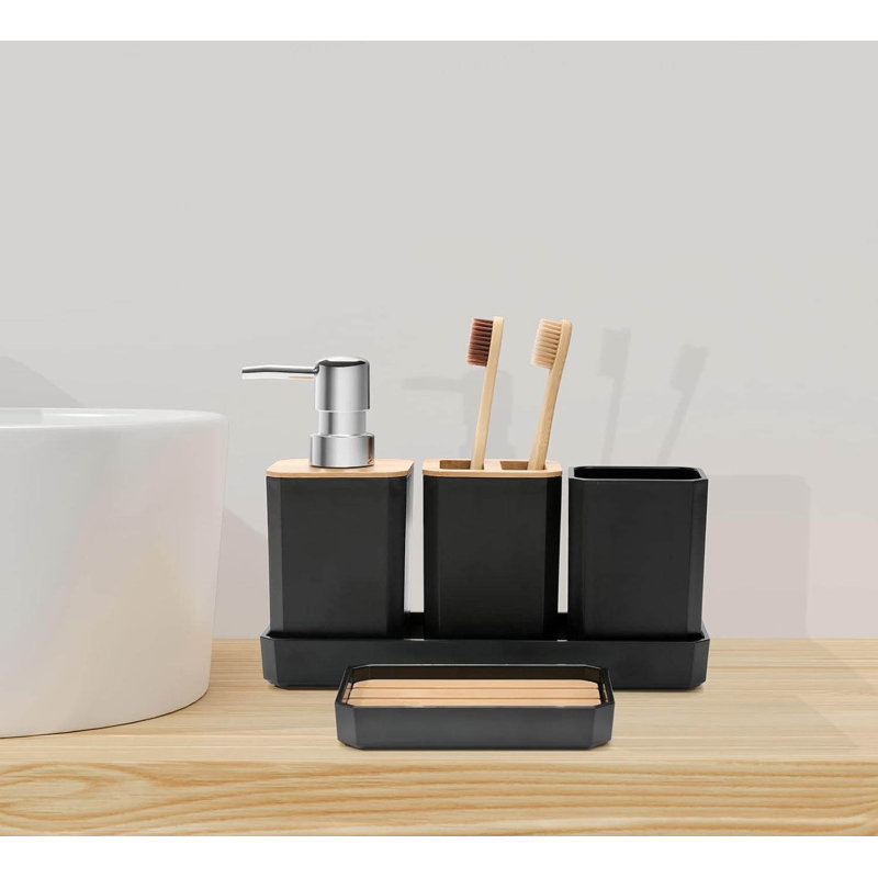 Bathroom Accessory Set, Black