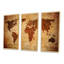 Ancienne carte du monde, impression sur toile flottante 3 pièces-425374982-425374986