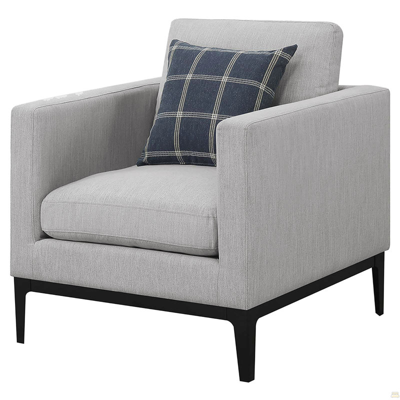 Chaise à dossier coussiné gris clair