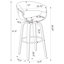 Tabouret de bar pivotant rembourré noyer et noir-375016822