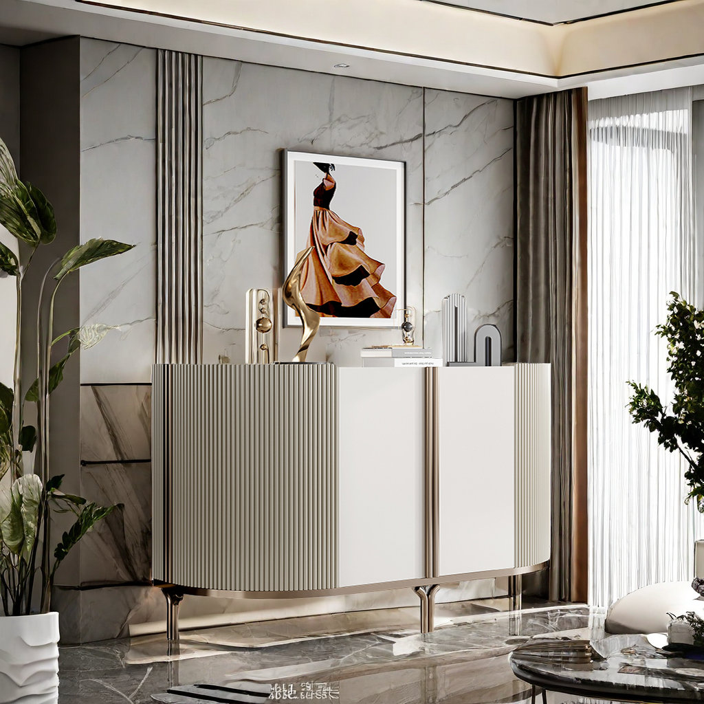 Atta Avenue Round Curved Wall Accent Cabinet Accent Cabinet | Wayfair