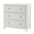 Farmhouse White 3-Drawer Dresser, Assembly Required French Country Chest Of Drawers With Embossed Geometric Lines