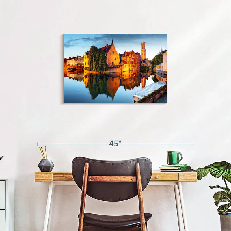 Bruges River Reflections, 20" H x 30" W