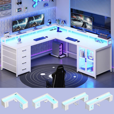 Bureau réversible avec prises encastrées Hansbury