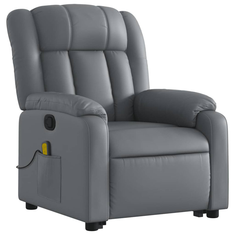 Faux Leather Massage Chair, Gray Faux Leather