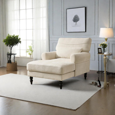 Upholstered Indoor Chaise Lounge Chair Recliner Comfy Sofa for Bedroom