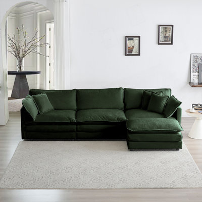 Free Combination Comfy Upholstery Modular Oversized L Shaped Sectional Sofa With Reversible Ottoman