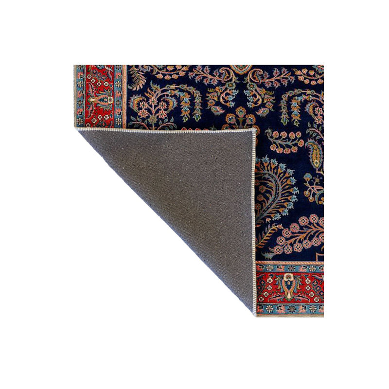 Tapis décoratif bleu marine à motif floral, Tapis de couloir 2 pi 6 po x 6 pi 7 po inclus