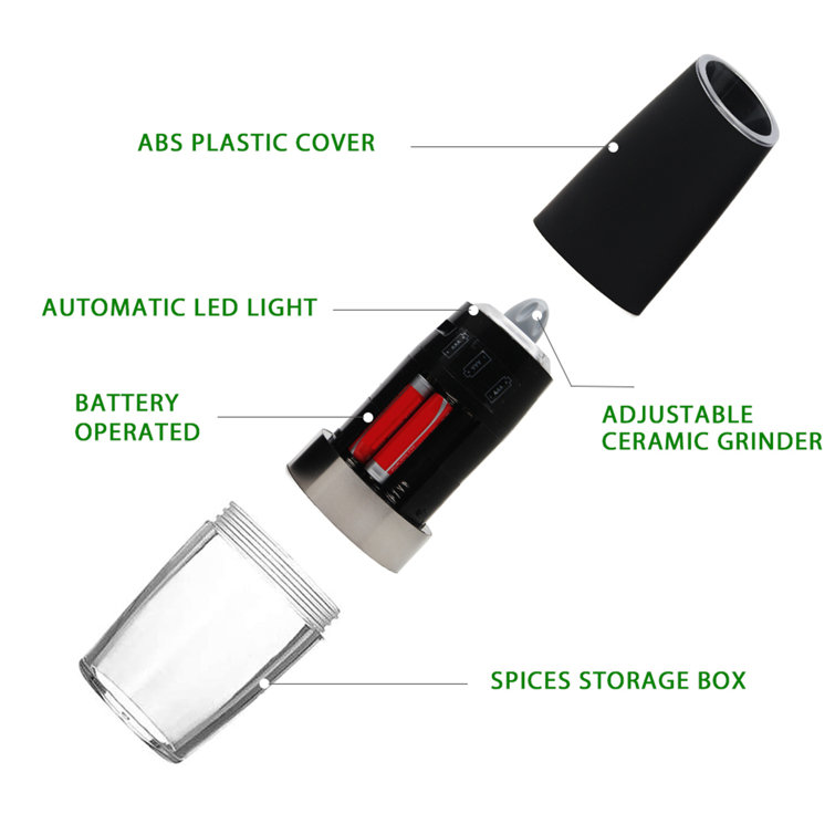 Aptoco USB Rechargeable Electric Salt Pepper Grinder Mill Set Stainless  Steel Gravity Sensor Pepper Grinder