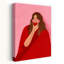 Cozy Woman Apple Modern Serene Contemporary Fruit Portrait Wall Art Print by Bea Muller - Wrapped Canvas Print-1104254392