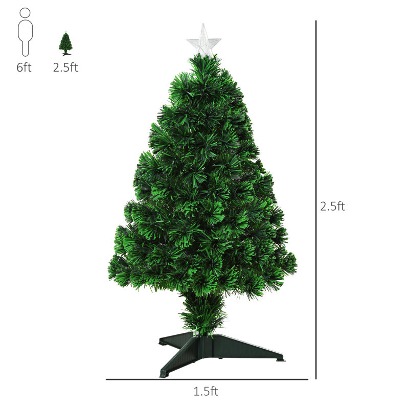 2. Tall Pre-Lit Douglas Fir Tabletop Artificial Christmas Tree With Realistic Branches, Fiber Optic LED Lights And 85 Tips,